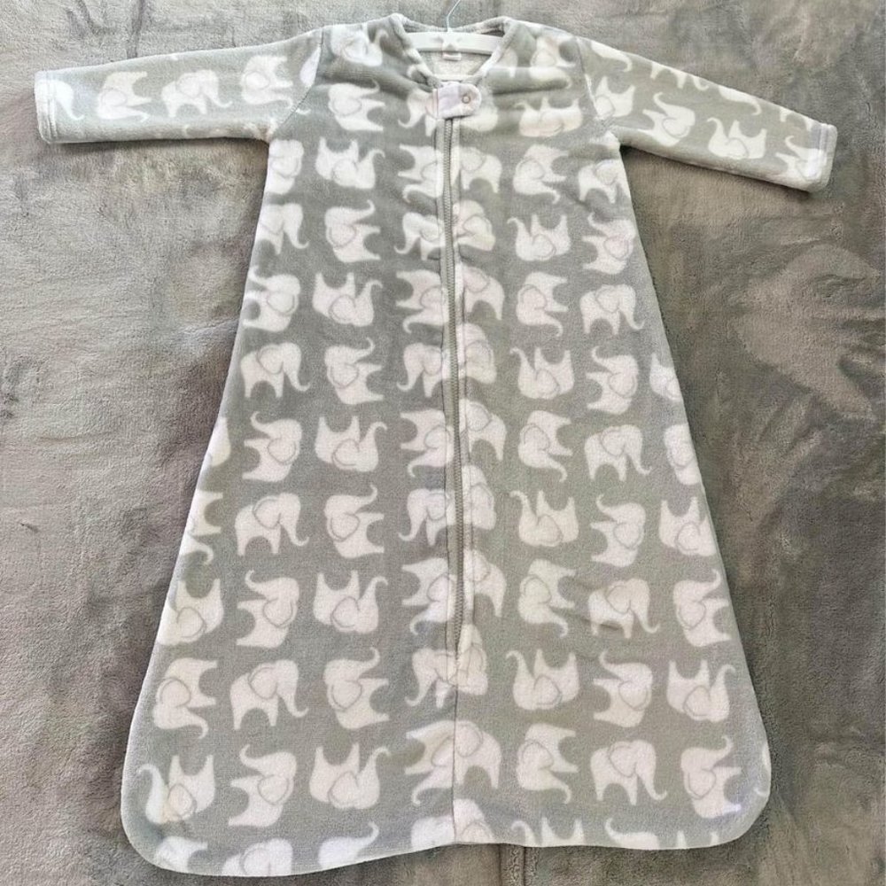 Toddler Plush Sleeping Bag, Sack, Wearable Blanket, Gray Elephant, 18-24 Months
